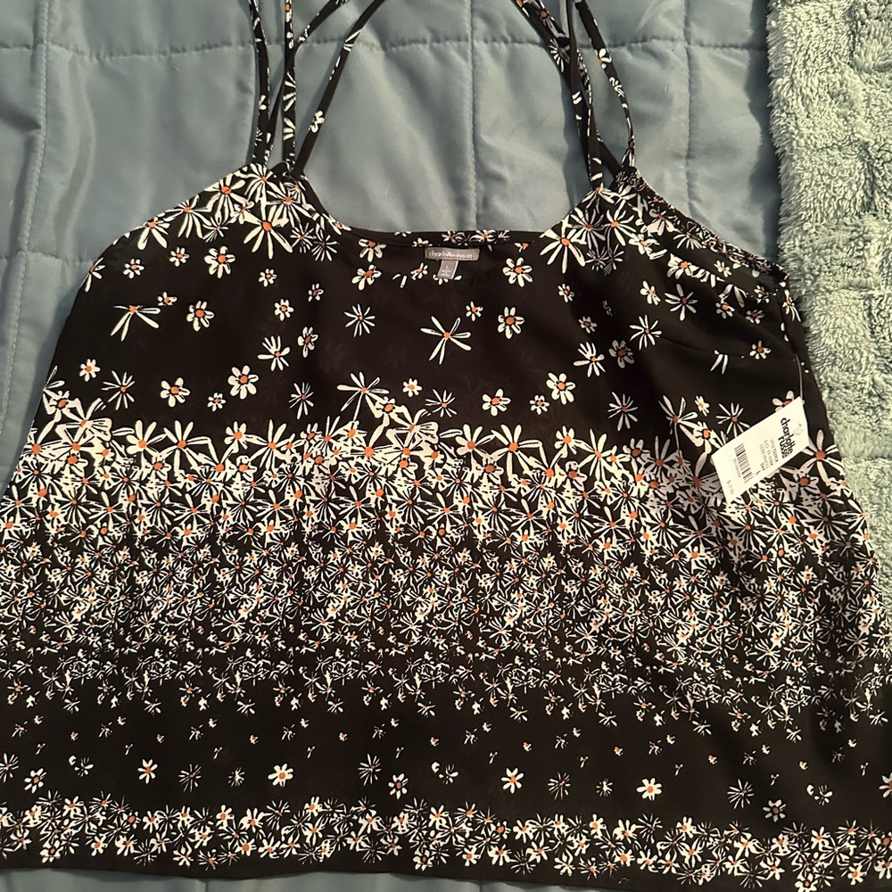 Charlotte Russe Black Floral Camisole